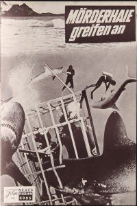 1p692 SHARKS' TREASURE Austrian program '76 cool different images of scuba divers & sharks!