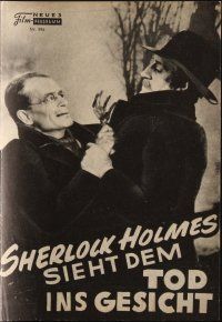 1p696 SHERLOCK HOLMES SIEHT DEM TOD INS GESICHT Austrian program '58 Basil Rathbone, different!