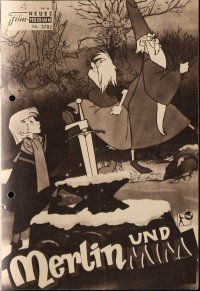 1p711 SWORD IN THE STONE Austrian program '64 Disney's cartoon King Arthur & Merlin, different!