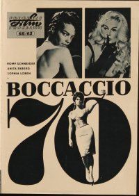 1p738 BOCCACCIO '70 East German program '65 Loren, Ekberg, Schneider, Fellini, De Sica, Visconti!