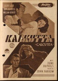 1p201 CALCUTTA German program '48 different images of Alan Ladd & sexy Gail Russell in India!