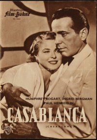 1p206 CASABLANCA German program '52 Humphrey Bogart, Ingrid Bergman, Michael Curtiz, different!