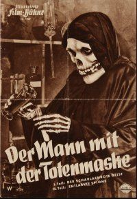 1p221 CRIMSON GHOST Film-Buhne German program '53 serial, cool images of villain in skeleton outfit