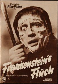 1p222 CURSE OF FRANKENSTEIN German program '57 Peter Cushing, monster Christopher Lee, different!