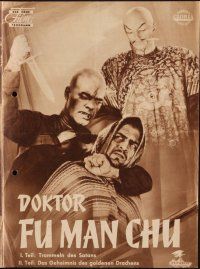 1p242 DRUMS OF FU MANCHU German program '52 Sax Rohmer Republic serial, great different images!