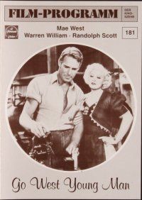 1p276 GO WEST YOUNG MAN German program R80s different images of Mae West & Randolph Scott!