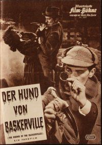 1p294 HOUND OF THE BASKERVILLES German program '60 Hammer, Peter Cushing, different images!