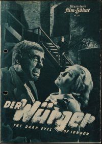 1p298 HUMAN MONSTER German program '49 Bela Lugosi, Edgar Wallace, Dark Eyes of London, different!
