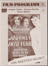 1p314 JOURNEY INTO FEAR German program R80s Orson Welles, Cotten, Dolores Del Rio, different!