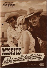 1p362 MISFITS German program '61 Clark Gable, Marilyn Monroe, Clift, John Huston, different!