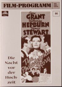 1p389 PHILADELPHIA STORY German program R80s Katharine Hepburn, Cary Grant, James Stewart