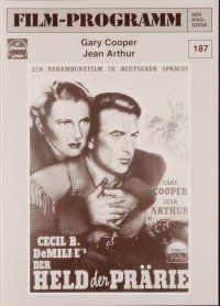 1p393 PLAINSMAN German program R80s Gary Cooper & Jean Arthur, Cecil B. DeMille, different!