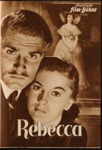1p412 REBECCA German program '51 Alfred Hitchcock, Laurence Olivier & Joan Fontaine, different!