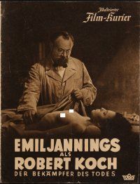 1p103 ROBERT KOCH, DER BEKAMPFER DES TODES German program '39 Emil Jannings in the title role!