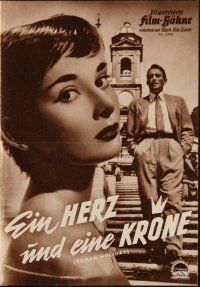 1p420 ROMAN HOLIDAY German program R50s different images of Audrey Hepburn & Gregory Peck!