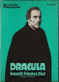 1p426 SATANIC RITES OF DRACULA German program '73 different images of vampire Christopher Lee!