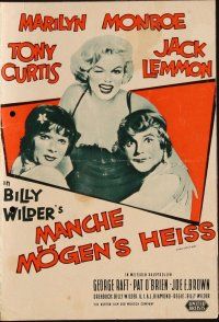 1p448 SOME LIKE IT HOT German program '59 Marilyn Monroe, Curtis & Lemmon, Hirschfeld, different!
