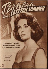 1p466 SUDDENLY, LAST SUMMER German program '60 different images of sexy Elizabeth Taylor & Clift!