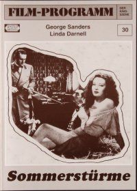 1p467 SUMMER STORM German program R80s different images of sexy Linda Darnell & George Sanders!