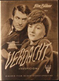 1p469 SUSPICION German program '47 Alfred Hitchcock, Cary Grant, Joan Fontaine, different images!