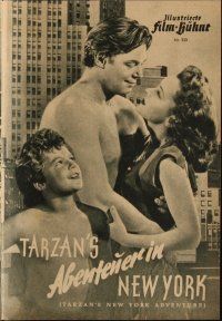 1p475 TARZAN'S NEW YORK ADVENTURE German program '50 Johnny Weissmuller, O'Sullivan, different!