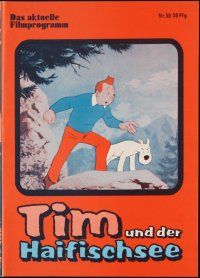 1p486 TINTIN & THE LAKE OF SHARKS German program '73 Belgian cartoon character created by Herge!