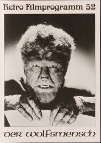 1p510 WOLF MAN German program R87 different images of Lon Chaney Jr. as the werewolf monster!