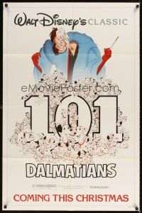 1r669 ONE HUNDRED & ONE DALMATIANS advance 1sh R85 most classic Walt Disney canine movie!
