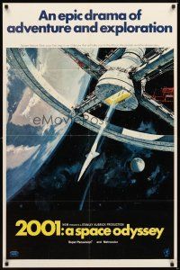1r001 2001: A SPACE ODYSSEY 70MM style A 1sh '68 Stanley Kubrick, art of space wheel by Bob McCall!
