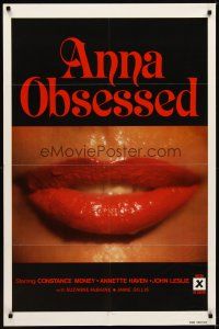 1r052 ANNA OBSESSED 1sh '77 Constance Money, Annette Haven, Jamie Gillis, sexy lips!