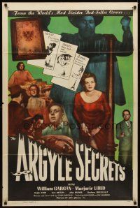 1r061 ARGYLE SECRETS 1sh '48 film noir from the world's most sinister best-seller!