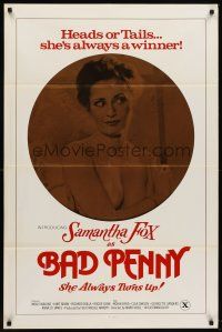 1r078 BAD PENNY 1sh '78 heads or tails, Samantha Fox is always a winner, x-rated, cool image!