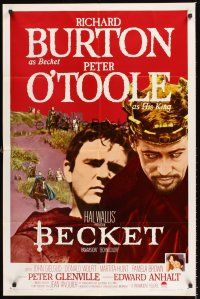 1r094 BECKET 1sh '64 Richard Burton in the title role, Peter O'Toole, John Gielgud