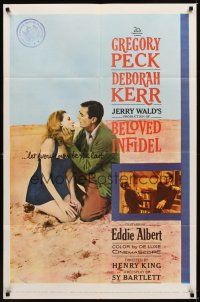 1r102 BELOVED INFIDEL 1sh '59 Gregory Peck as F. Scott Fitzgerald & Deborah Kerr as Sheila Graham!