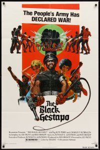 1r122 BLACK GESTAPO 1sh '75 Ken Barr art, Ghetto Warriors, The New Master Race!