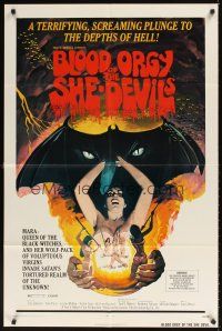 1r131 BLOOD ORGY OF THE SHE DEVILS 1sh '72 Ted V. Mikels, a plunge into the depths of Hell!