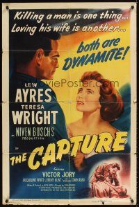 1r172 CAPTURE style A 1sh '50 Lew Ayres, Teresa Wright, early John Sturges film noir!