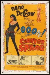 1r177 CARRY ON SPYING 1sh '64 sexy English spy spoof, here come seceret agents 000!