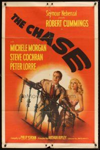 1r187 CHASE 1sh '46 Robert Cummings & pretty Michele Morgan, film noir!
