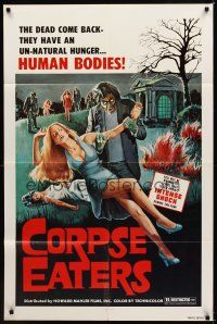 1r215 CORPSE EATERS 1sh '74 Halina Carson, Edmond LeBreton, the dead come back hungry!