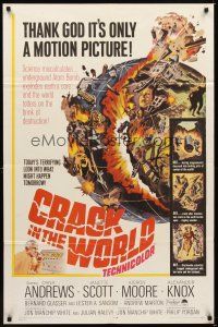 1r216 CRACK IN THE WORLD 1sh '65 atom bomb explodes, thank God it's only a motion picture!