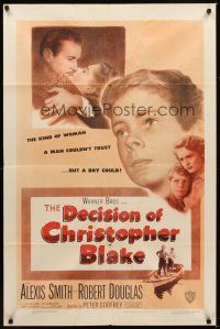 1r244 DECISION OF CHRISTOPHER BLAKE 1sh '48 Alexis Smith, Douglas, Ted Donaldson in title role!