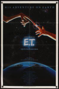 1r285 E.T. THE EXTRA TERRESTRIAL 1sh '82 Steven Spielberg classic, John Alvin art!