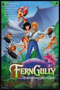1r336 FERNGULLY style C int'l DS 1sh '92 voices of Christian Slater, Tim Curry & Cheech Marin!