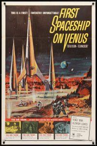 1r344 FIRST SPACESHIP ON VENUS 1sh '62 Der Schweigende Stern, cool art from German sci-fi!