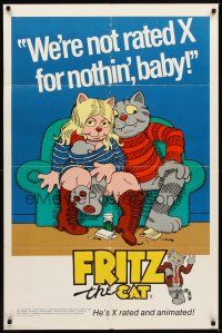 1r370 FRITZ THE CAT 1sh '72 Ralph Bakshi sex cartoon, he's x-rated and animated!