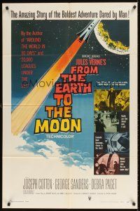 1r375 FROM THE EARTH TO THE MOON 1sh '58 Jules Verne's boldest adventure dared by man!