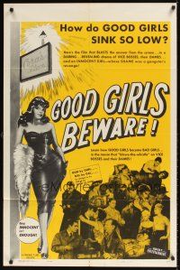 1r400 GOOD GIRLS BEWARE 1sh '60 how do bad girls sink so low, being innocent isn't enough!