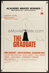 1r406 GRADUATE 1sh R72 Dustin Hoffman, Anne Bancroft, Mike Nichols classic!