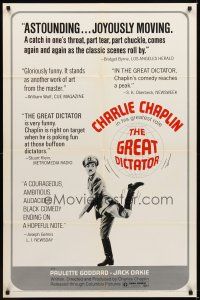 1r408 GREAT DICTATOR reviews style 1sh R72 Charlie Chaplin directs and stars, wacky WWII comedy!